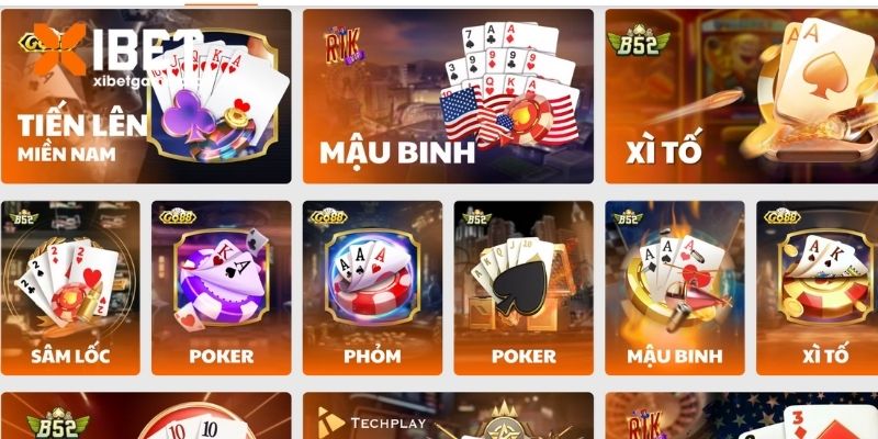 Top các dòng game bài XIBET cuốn hút nhất